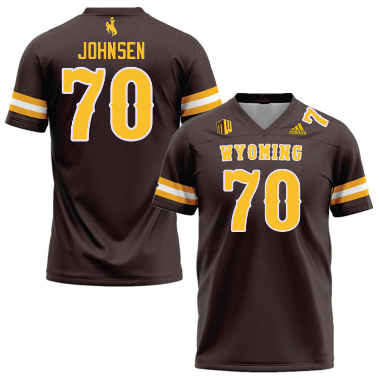 Wyoming Cowboys #70 Rex Johnsen College Football Jerseys Stitched Sale-Brown